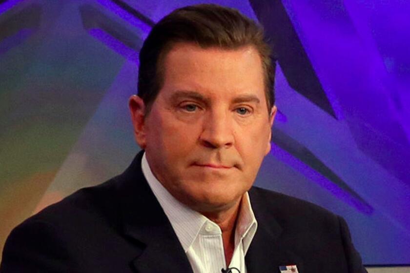FILE - In this July 22, 2015 file photo, co-host Eric Bolling appears on "The Five" television program, on the Fox News Channel, in New York. Fox News announced on Saturday, Aug. 5, 2017, that Bolling has been suspended while it investigates a report that âThe Specialistsâ co-host sent at least three female colleagues a lewd text message. Bollingâs lawyer calls the accusations untrue and says he and his client are cooperating with the investigation. (AP Photo/Richard Drew, File)