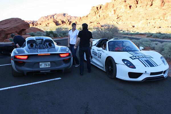 Porsche engineers took a pair of the 918 Spyder prototypes into the Nevada desert recently for hot-weather testing.