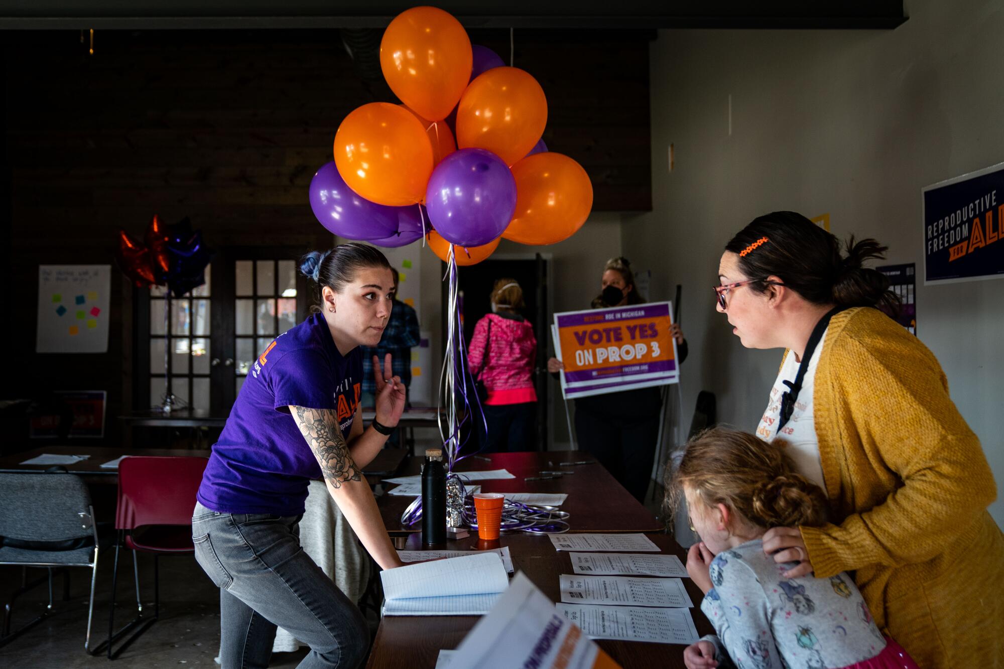 Organizer Alex Cascio talks to volunteers.