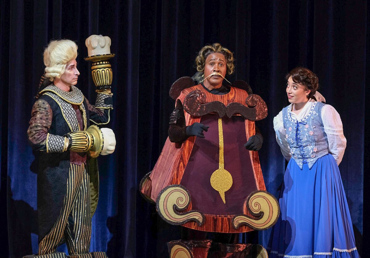 Jenna Lea Rosen, right, in Moonlight Stage Productions now-running "Beauty and the Beast"