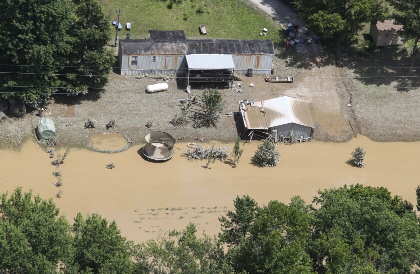Homes in Kentucky still surrounded by floodwaters