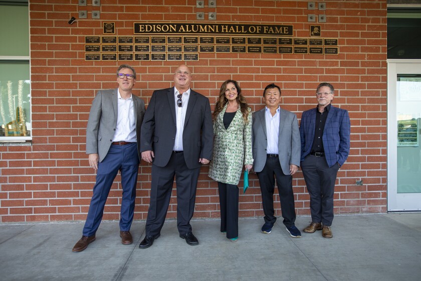 Kelly Gallagher, Dan Kerins, Lisa Guerrero, William Wang and Scott Wojahn made Edison High's Class of 2020 Hall of Fame.