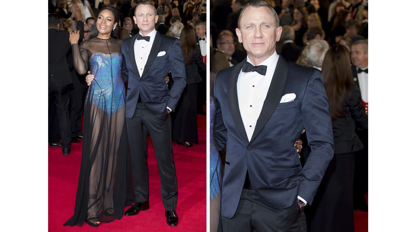 Naomie Harris, in a Marius Shwab gown, and Daniel Craig, dressed in Tom Ford, attend the world premiere of "Skyfall" at Royal Albert Hall on Oct. 23, 2012 in London. Ford also dressed Craig for the film.