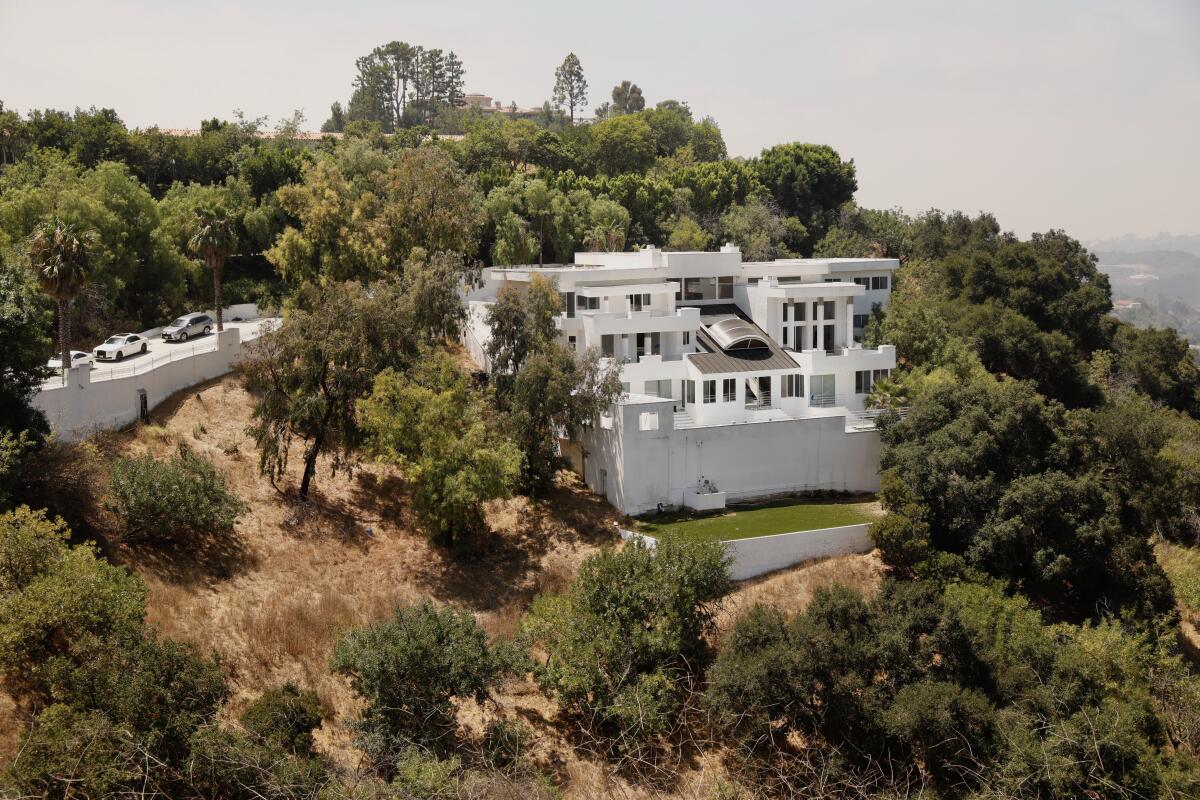 A home on Mulholland Drive where a massive party was held in defiance of coronavirus-related health orders.