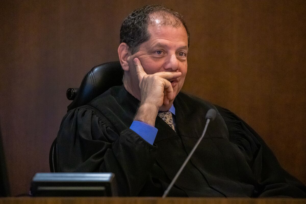 Judge Larry Yellin during Hossein Nayeri's trial in Orange County Superior Court on Tuesday.