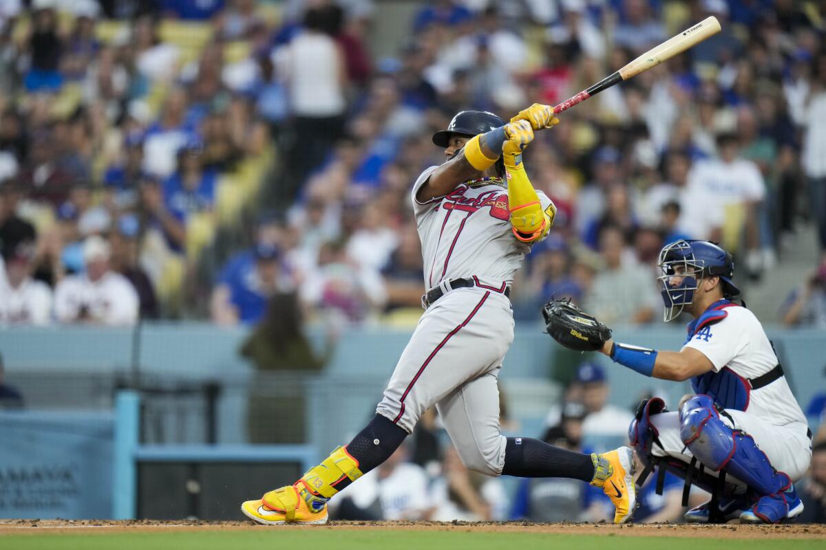 Acuña homers in 3rd straight game against Dodgers as Braves win 4-2 in 10  for 6th in a row - The San Diego Union-Tribune