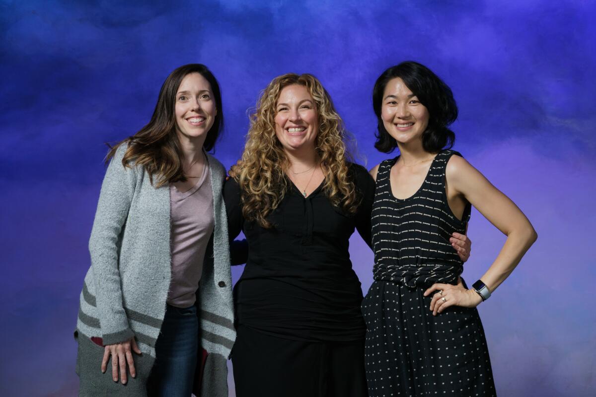 From left: Lindsay Allbaugh, Molly Smith Metzler and Jackie Chung of Echo Theater Company's "Cry It Out."