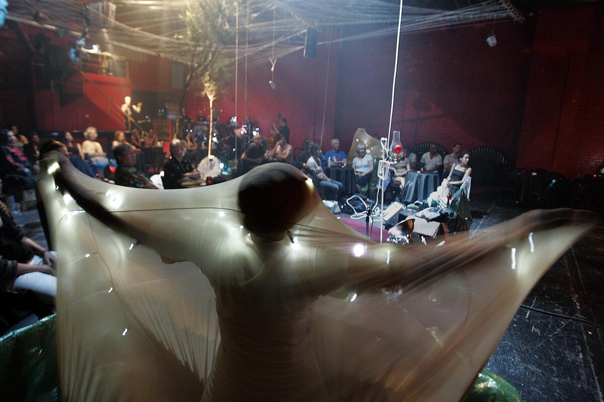 Carmina Escobar as a witch during a dress rehearsal of the chamber opera "The Mortal Thoughts of Lady Macbeth," performed in 2010 at the L.A. club Fais Do-Do.