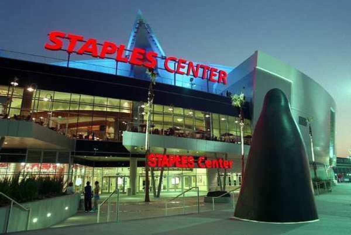 The company that owns the Staples Center in downtown Los Angeles is being put up for sale.