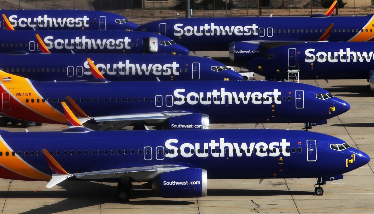 Grounded Southwest 737 Max airplanes 
