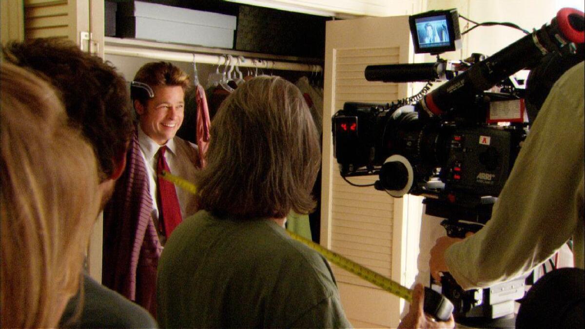 Brad Pitt on the set of "Burn After Reading." (Focus Features)