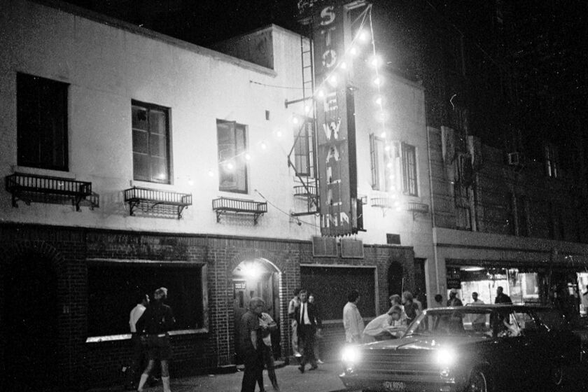 ********PHOTO FOR A TRAVEL STORY ON JUNE 9******** Stonewall Bar 1969 07?02?69. Disturbance on Sheridan Square, NYC. Scenes at Christopher St. and 7th Ave. South with police trying to clear crowds. Pictured, Stonewall Inn which was raided one day last week. This photo is seen in STONEWALL UPRISING, a movie by Kate Davis and David Heilbroner. (Larry Morris/The New York Times)