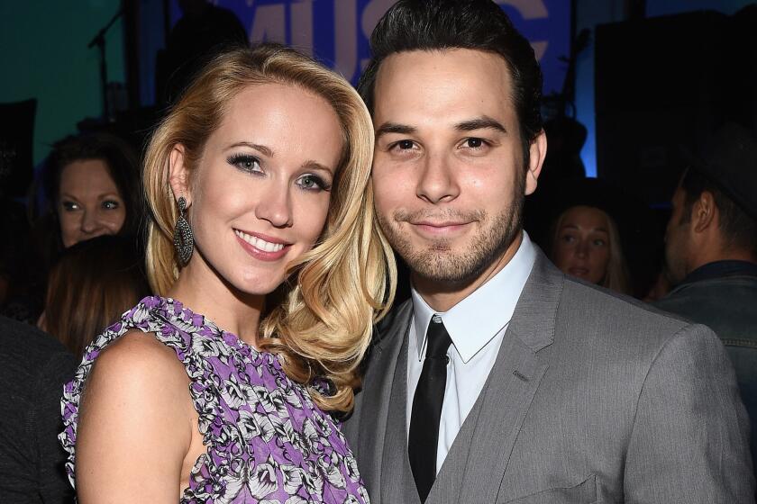 Actress Anna Camp and actor Skylar Astin attend the 6th Elle Women in Music celebration on May 20 in Hollywood. The two have announced their engagement.