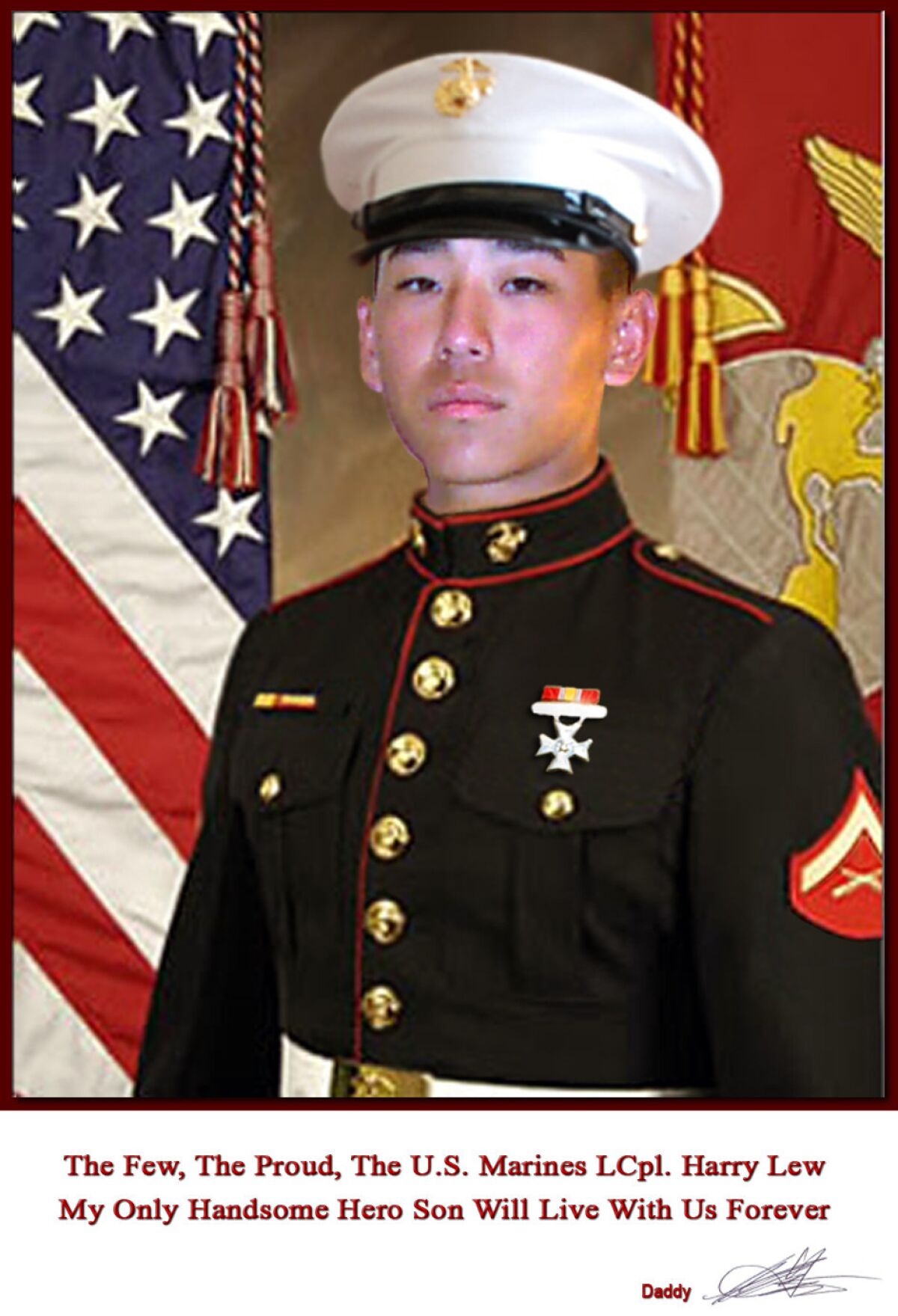 Lance Cpl. Harry Lew in a photo provided by his family.