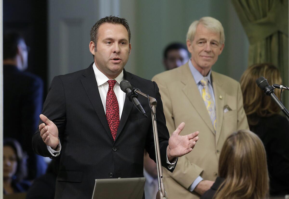 Assemblyman Adam Gray (D-Merced) speaks on the Assembly floor last August. In a surprise move, the California Republican Party in the last week spent more than $325,000 against Gray.
