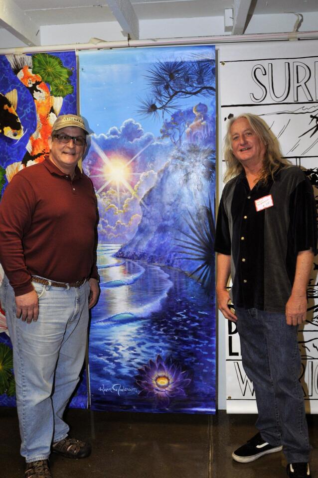 Encinitas deputy mayor Tony Kranz and artist Kevin Anderson