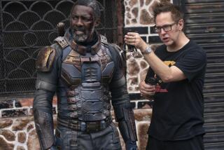 Idris Elba and James Gunn on the set of "The Suicide Squad."