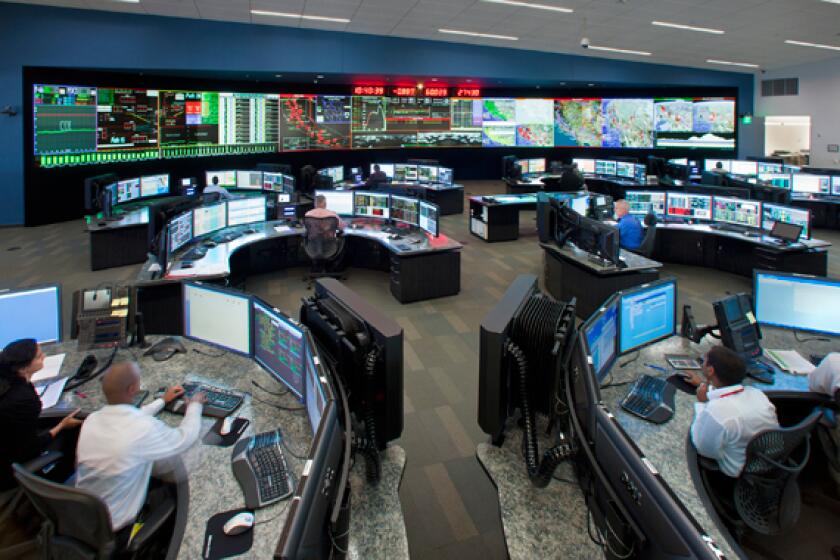 The control room of the California Independent System Operator in Folsom.