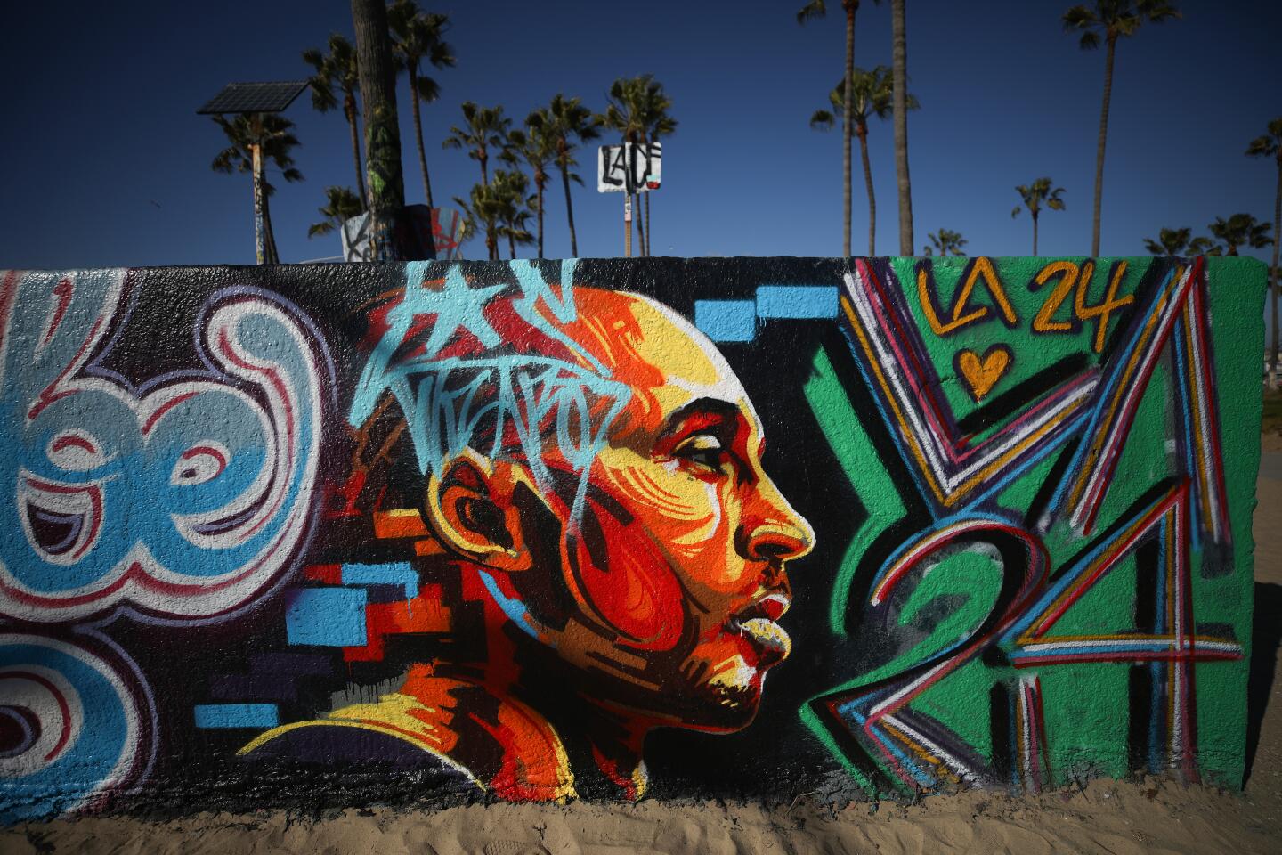Los Angeles Lakers Legend Kobe Bryant Memorialized Across L.A. In Murals
