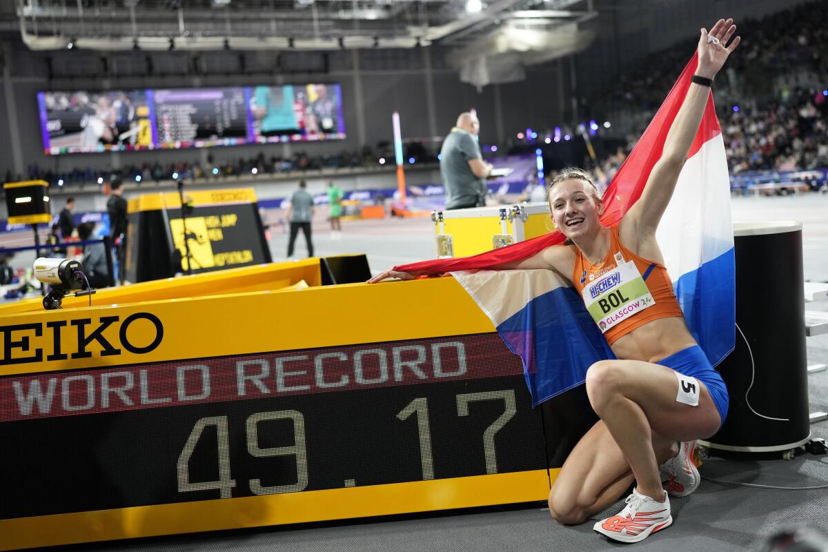 Femke Bol breaks her own 400m world record at indoor worlds - The