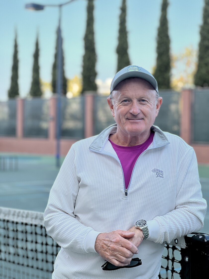 Kevin Skousen-Maloney teaches tennis and works as a caregiver in La Jolla.