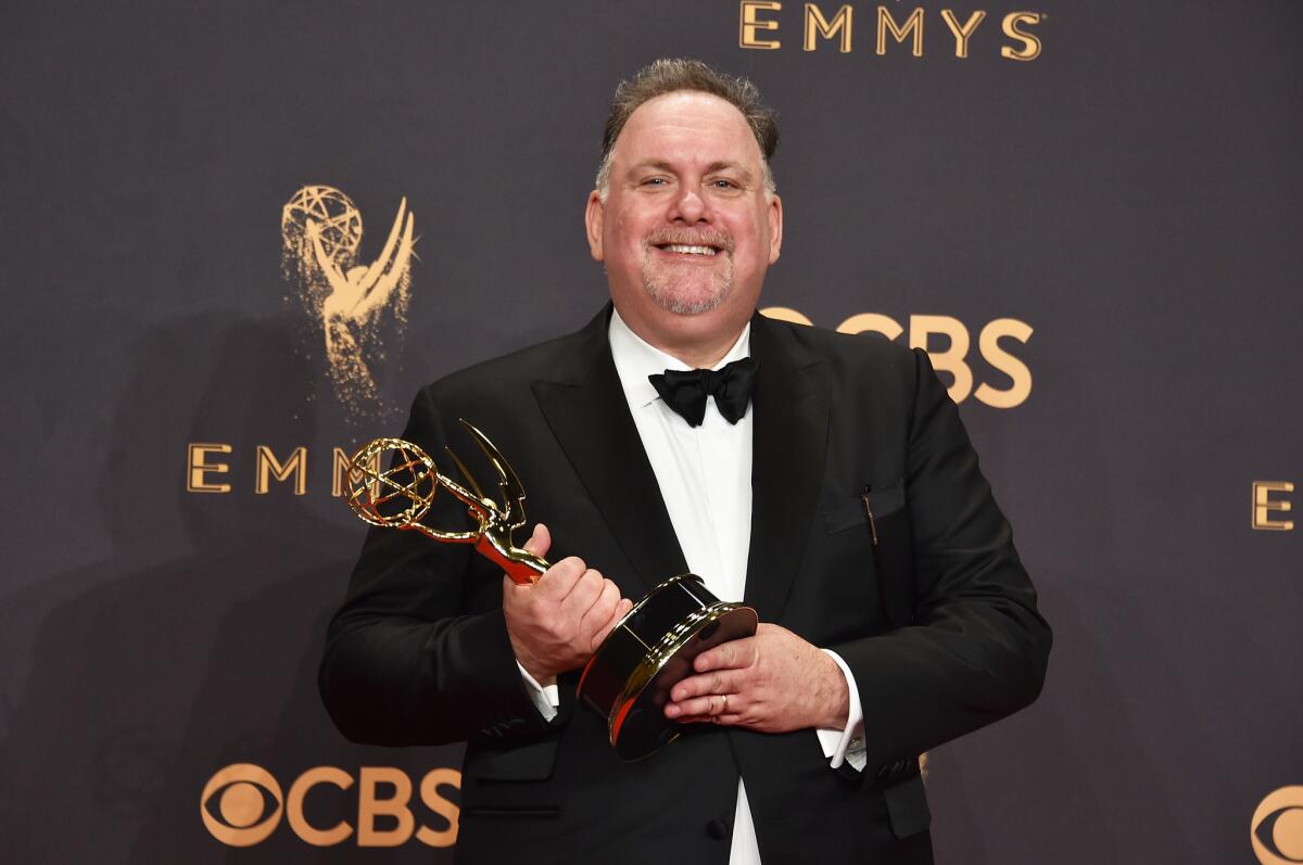 Bruce Miller, who won the Emmy for writing for a drama series with "The Handmaid's Tale."