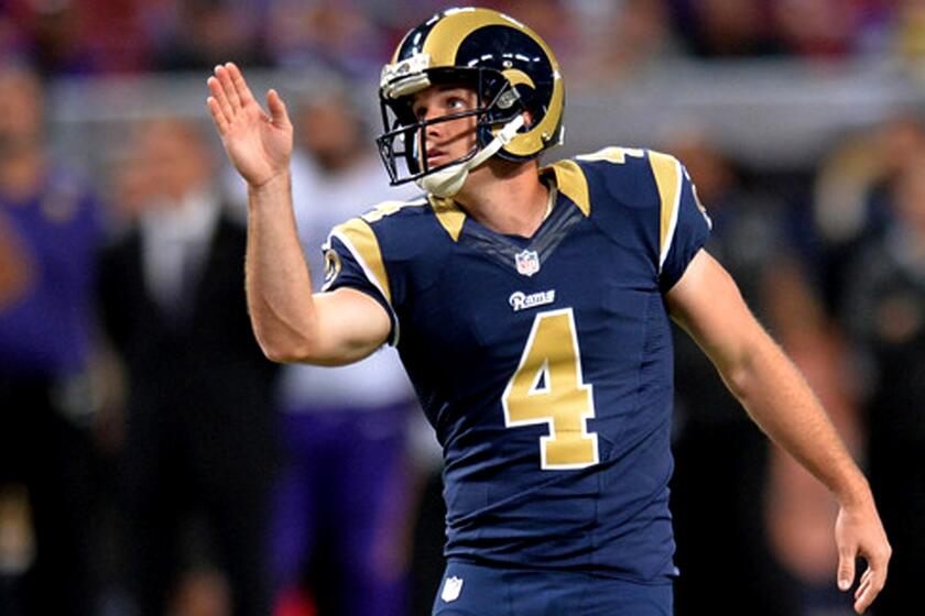 Rams kicker Greg Zuerlein made 20 of 30 field-goal attempts last season, although nine of those came from 50 yards or more.