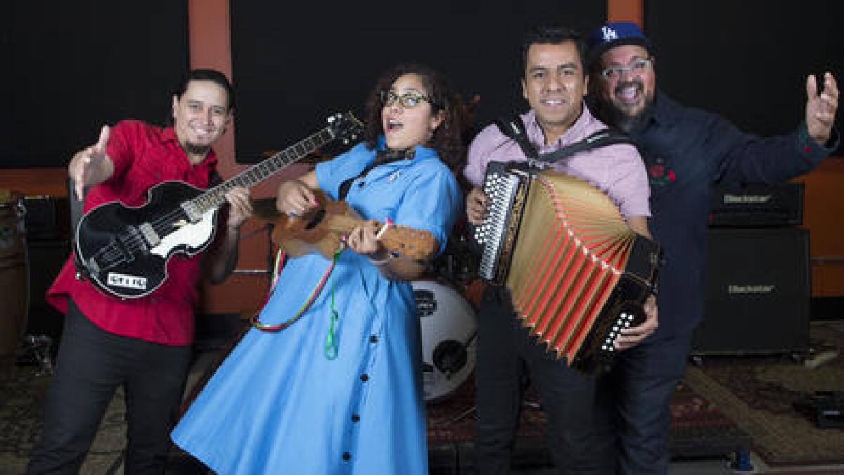 Los Angeles folk rockers La Santa Cecilia are nominated for a Grammy in the mish-mash Latin rock, urban or alternative album category.