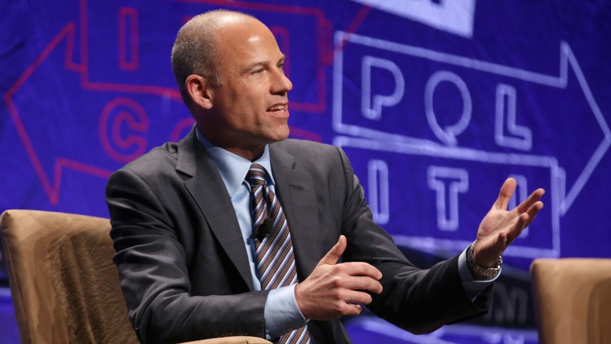 Michael Avenatti speaks at Politicon at the L.A. Convention Center on Saturday. Asked about 2020, the attorney said, “The Democratic Party has no business nominating somebody that cannot beat Donald Trump.”