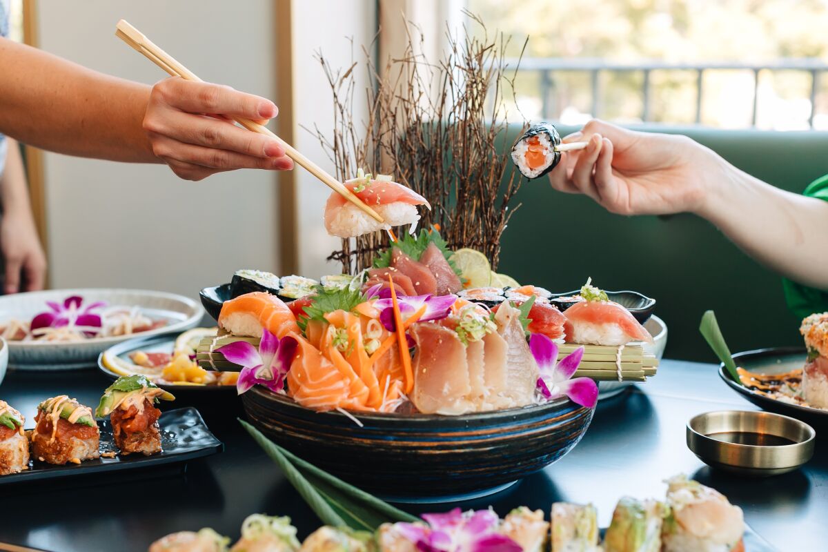 A combo plate at Sushi Taisho in Carlsbad Village.
