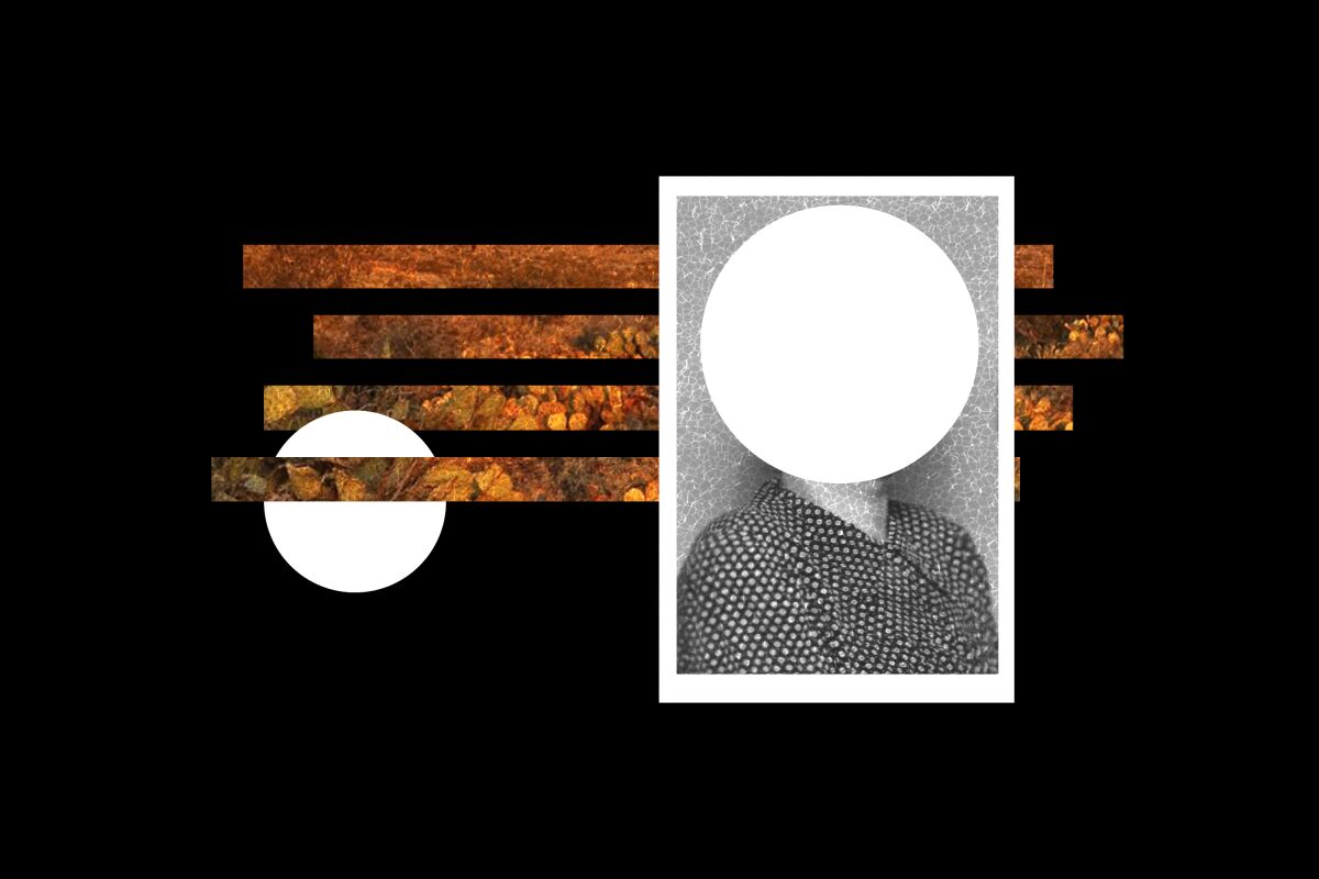 old passport photo, face blocked by a white circle