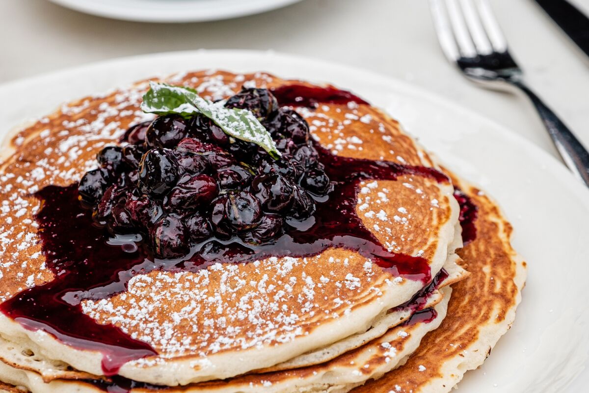 Blueberry pancakes are on the breakfast/brunch menu for Mother's Day at 7 Mile Kitchen in Carlsbad.