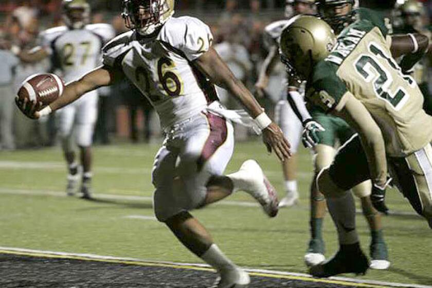 Oaks Christian's Marc Tyler scored five touchdowns on Sept. 22 against St. Bonaventure and finished the season with 1,698 yards rushing and 31 touchdowns in 11 games before an injury ended his season.