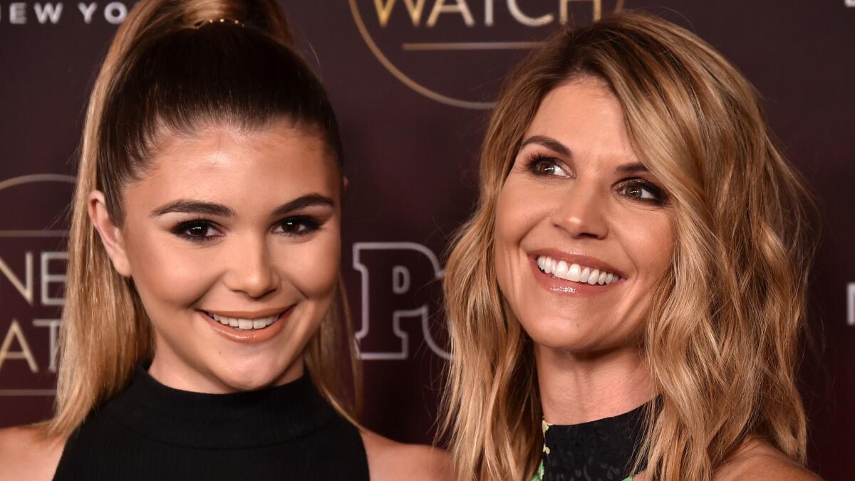 Olivia Jade Giannulli, left, is the daughter of actress Lori Loughlin, who is facing charges in a college admissions scandal.