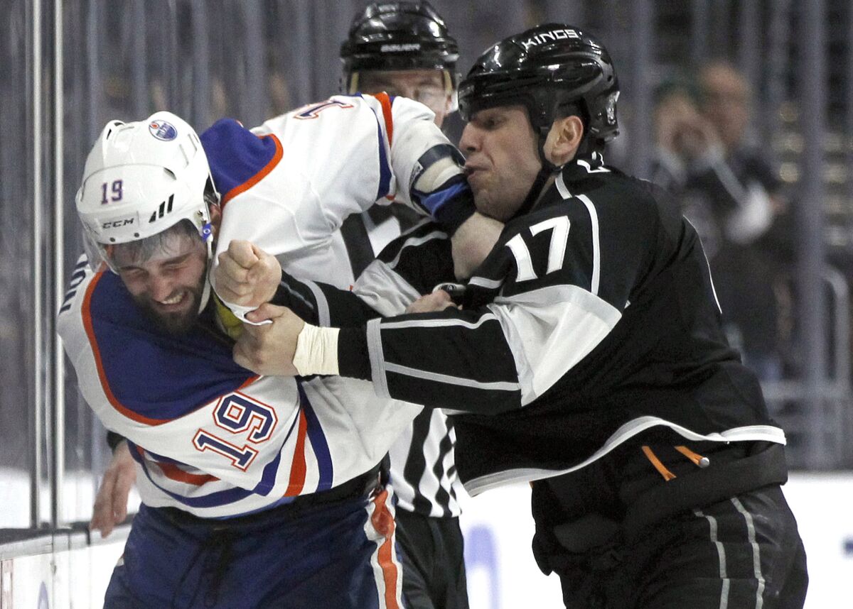 The Kings invested heavily in trading for rugged forward Milan Lucic (17) last season and now have little to show for it after he signed with Edmonton.