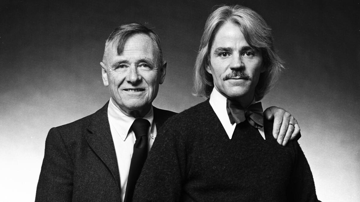 Christopher Isherwood, left, with Don Bachardy in 1974
