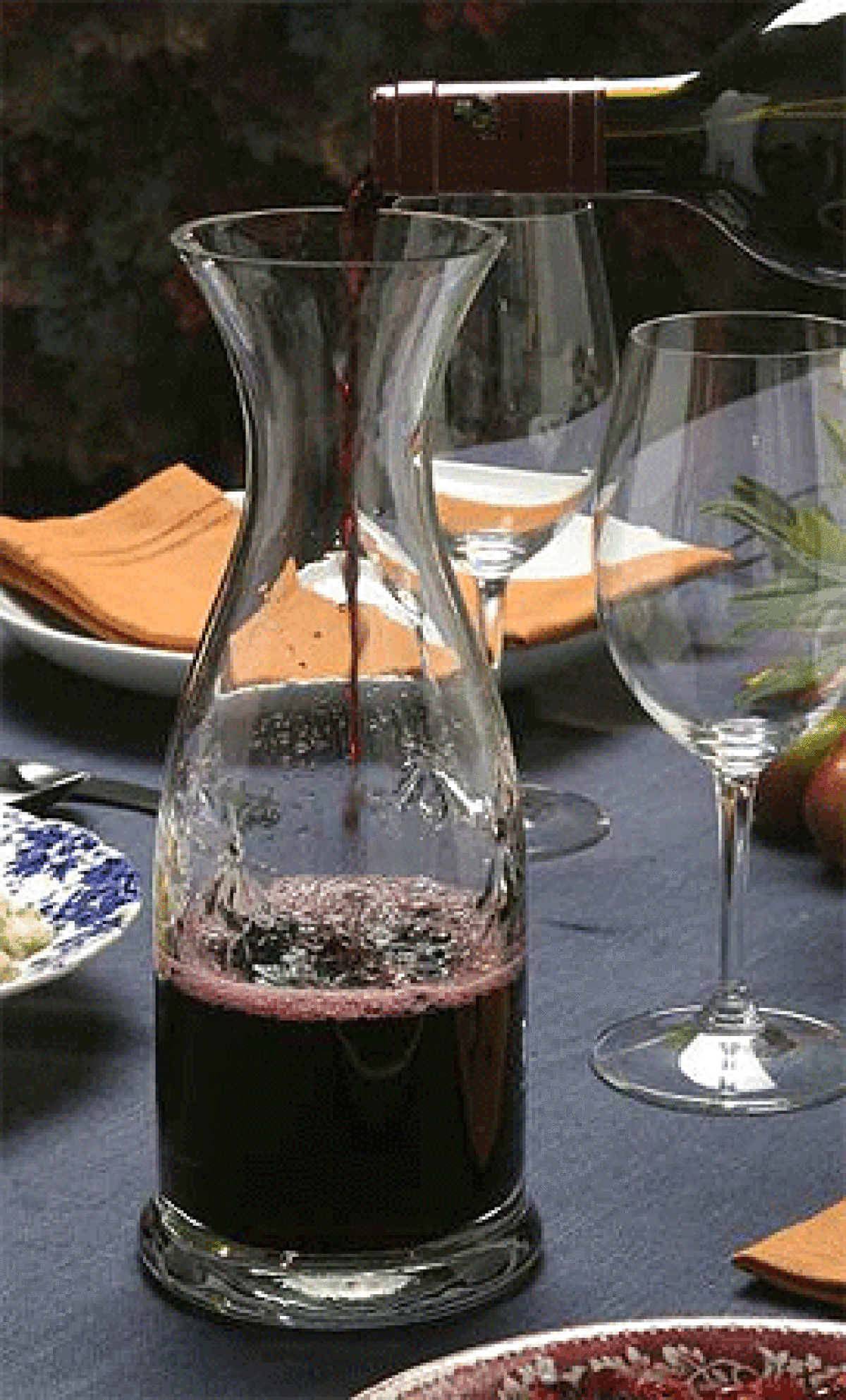 Decanting oxygenates a young wine, opening it up and releasing its bouquet.