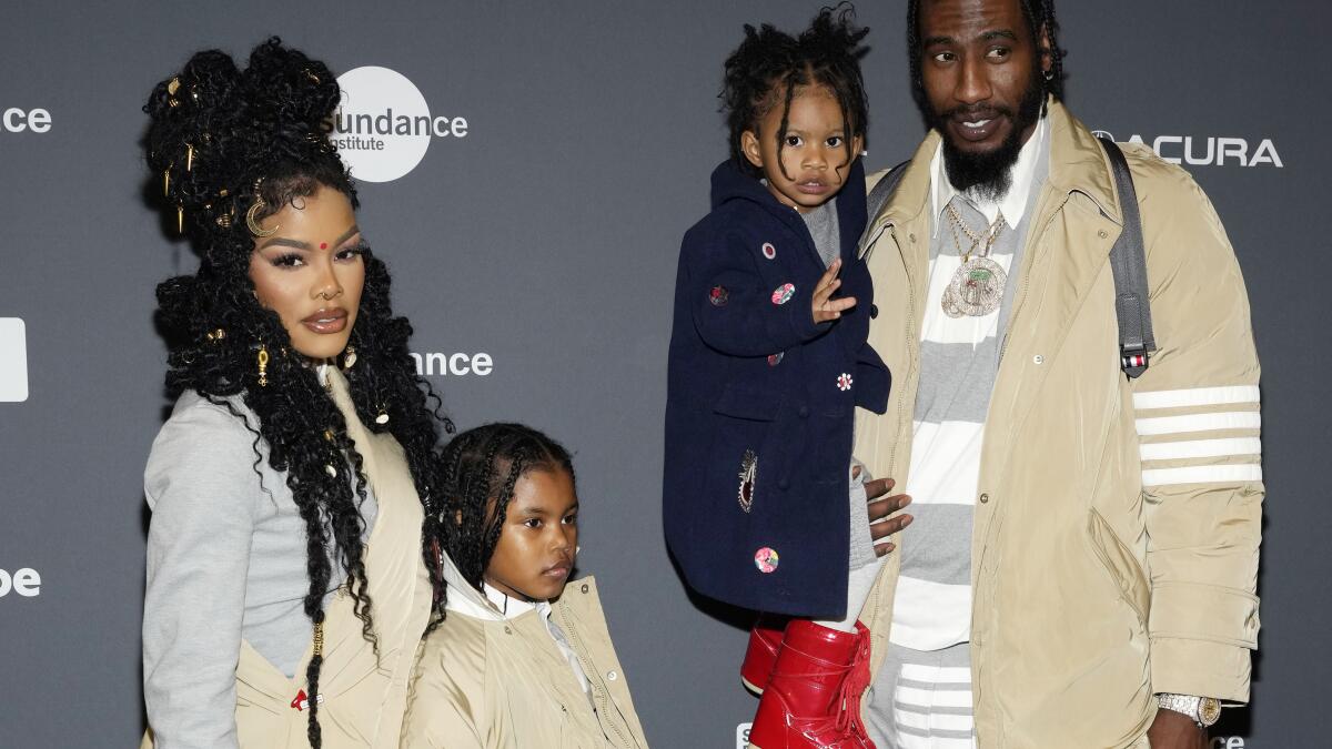 Teyana Taylor and Her Kids at A Thousand and One Premiere