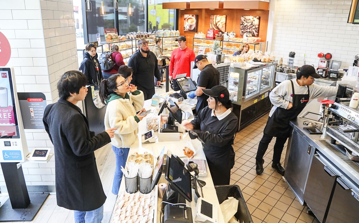 The Westfield UTC 85°C is the newest, and smallest location in the county. It customer base overlaps with that of Din Tai Fung, also at the mall, with the bakery drawing both the restaurant's customers and employees.