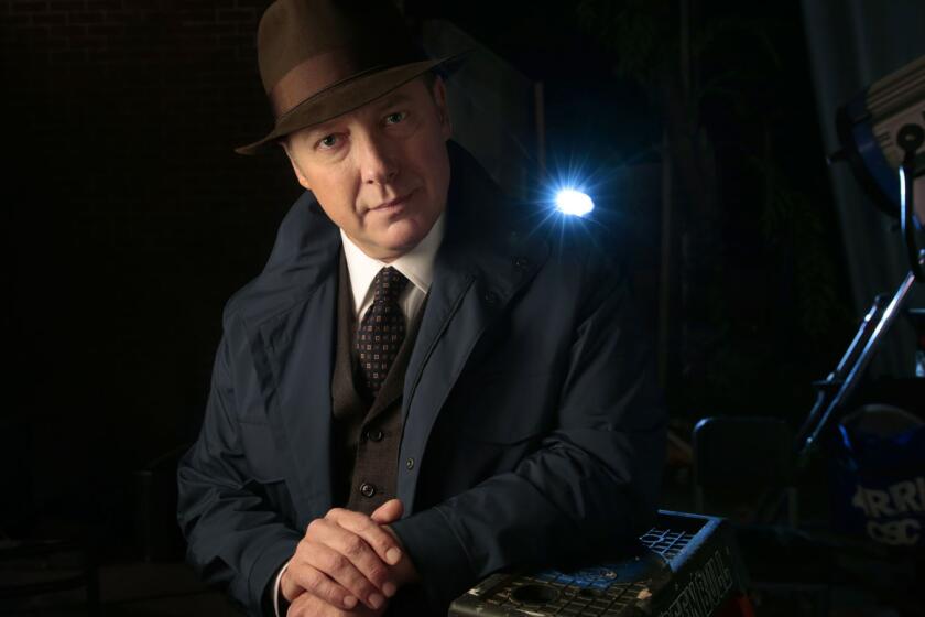 Actor James Spader is photographed on the set of "The Blacklist" in New York.