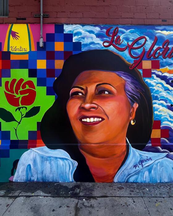 A mural of the late Los Angeles Supervisor Gloria Molina, as seen on Friday August. 30, 2024, which was unveiled on a wall at Casa 0101 Theater in the Boyle Heights area of Los Angeles on August 29, 2024.