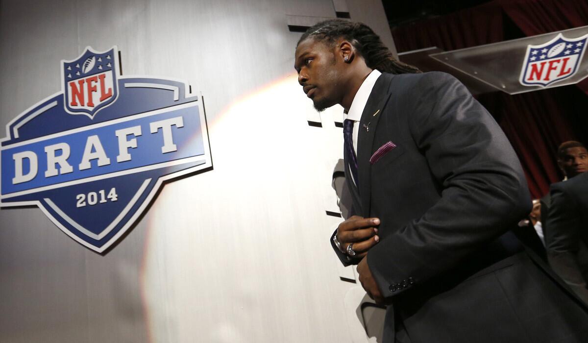 Jadeveon Clowney prepares for the NFL draft in May at New York's Radio City Music Hall. Chicago will be the host city in 2015 because of a conflict in scheduling at Radio City Music Hall.