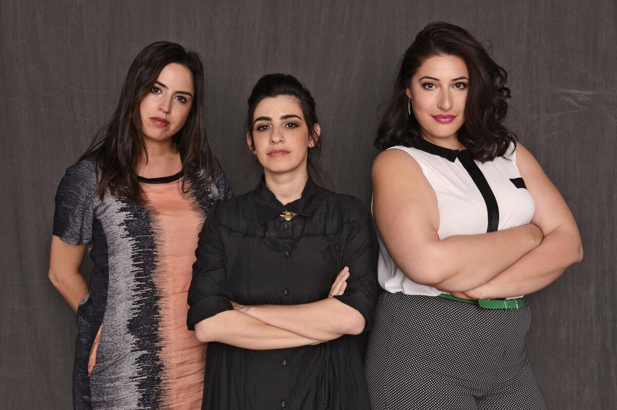 "Zero Movitation" director Talya Lavie, left, and actresses Dana Ivgy and Shani Klein are seen at the 2014 Tribeca Film Festival.