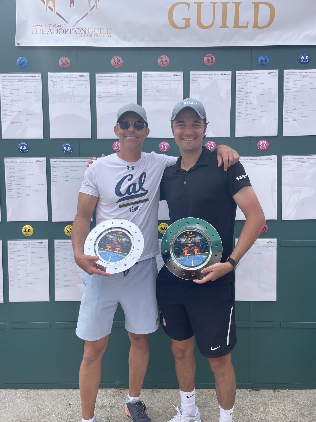 Carsten Hoffmann and Jayson Amos won the men's open doubles title at the Adoption Guild tournament.