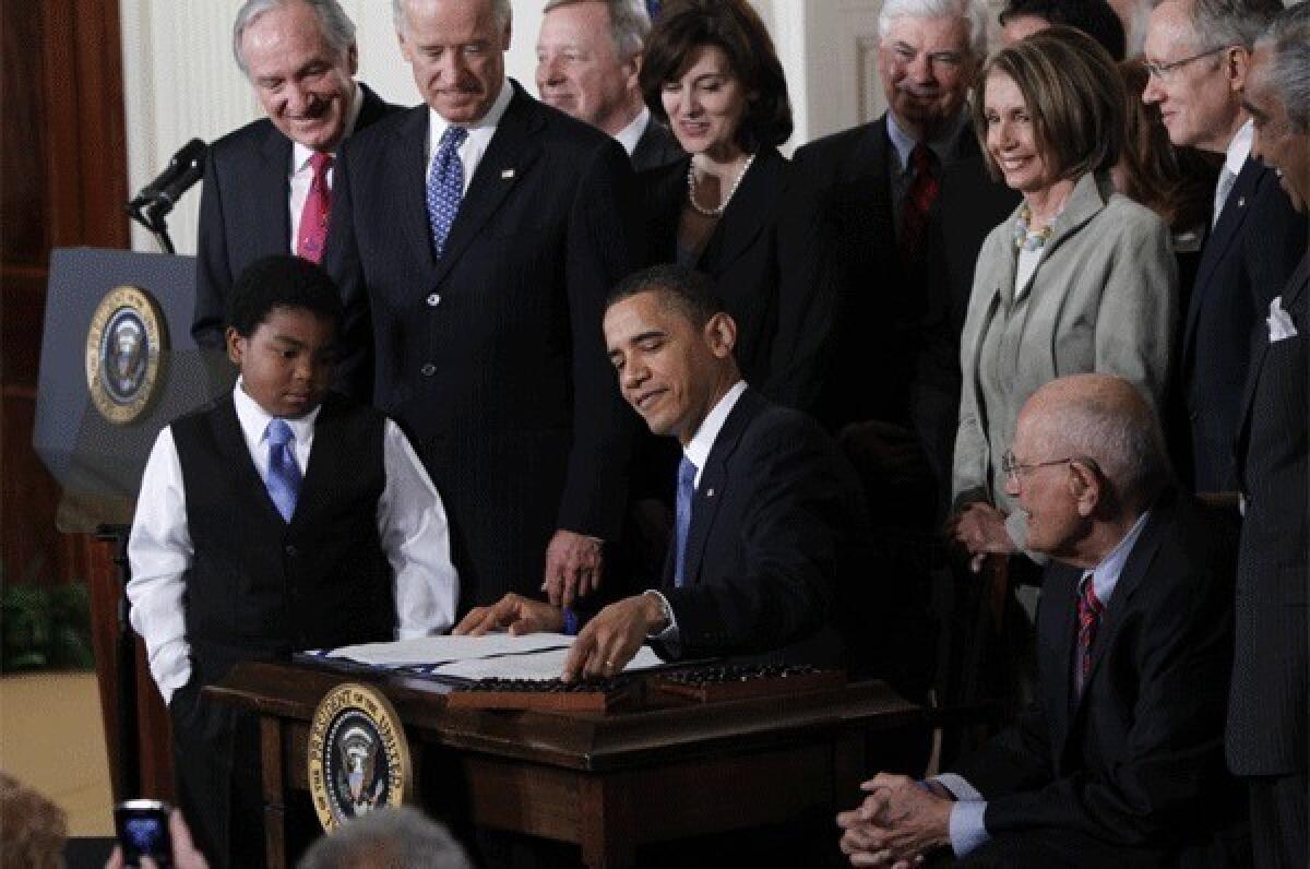 President Obama signed the Patient Protection and Affordable Care Act at the White House in March 2010.
