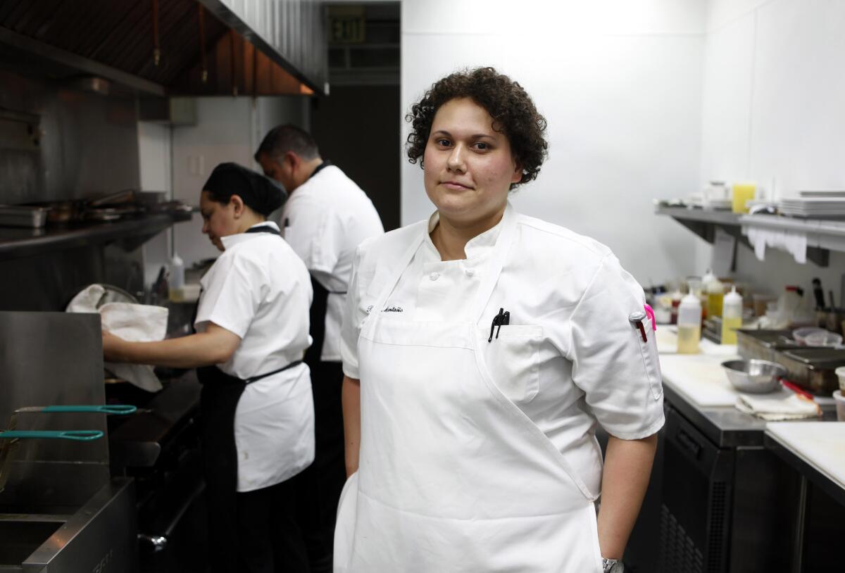 Teresa Montaño, chef at Ración in Pasadena, photographed in the kitchen of the restaurant in 2012.