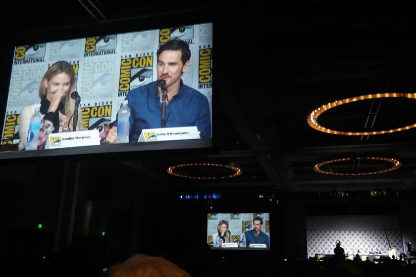 "Once Upon a Time" duo Jennifer Morrison and Colin O'Donoghue appear on the Comic-Con panel.