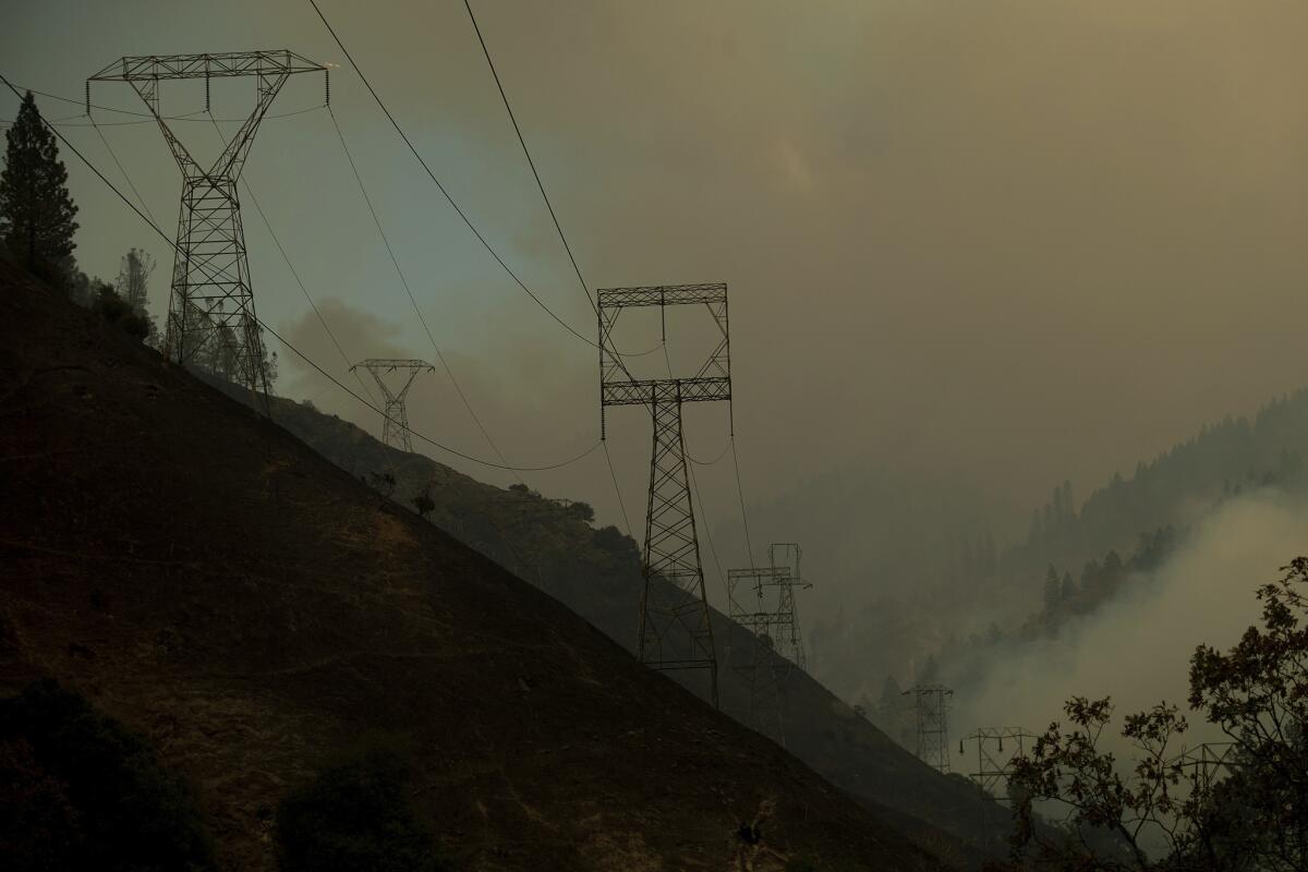 Power lines near the Camp Fire point of origin