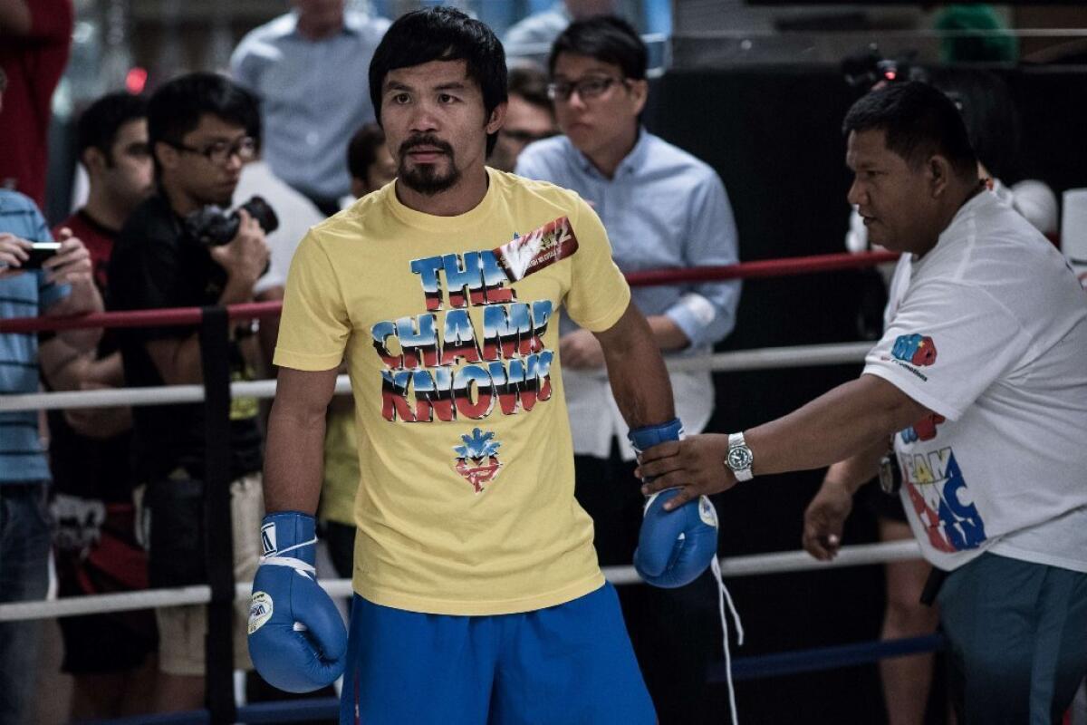 Welterweight champion Manny Pacquiao is considering dropping weight to compete in the junior-welterweight class.