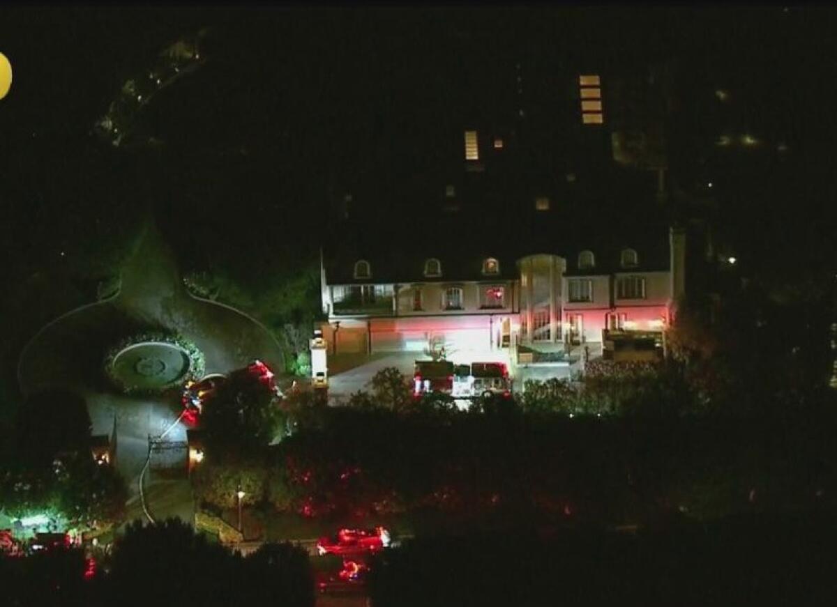 Fire crews respond to the home of actor Denzel Washington Wednesday night.